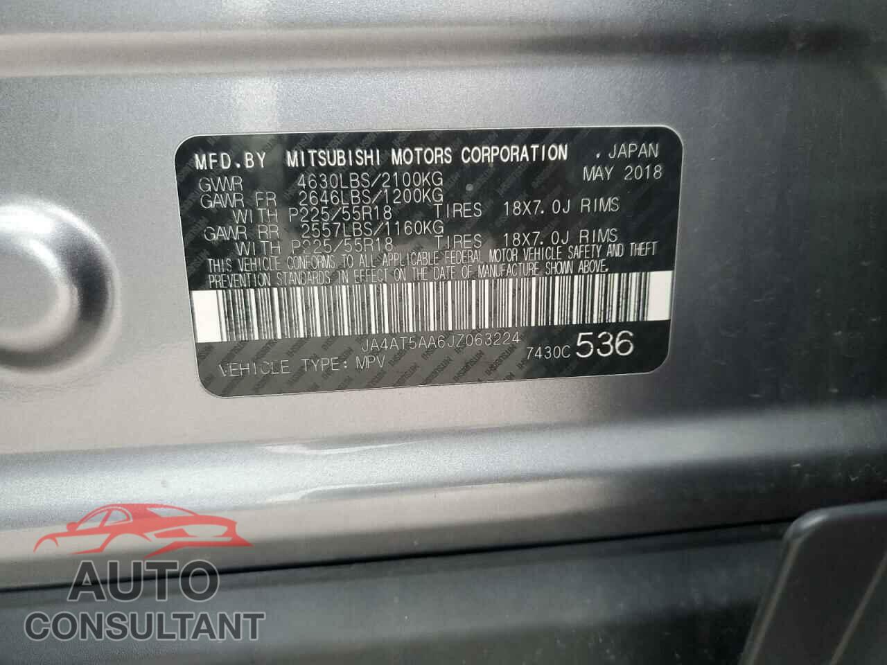 MITSUBISHI ECLIPSE 2018 - JA4AT5AA6JZ063224