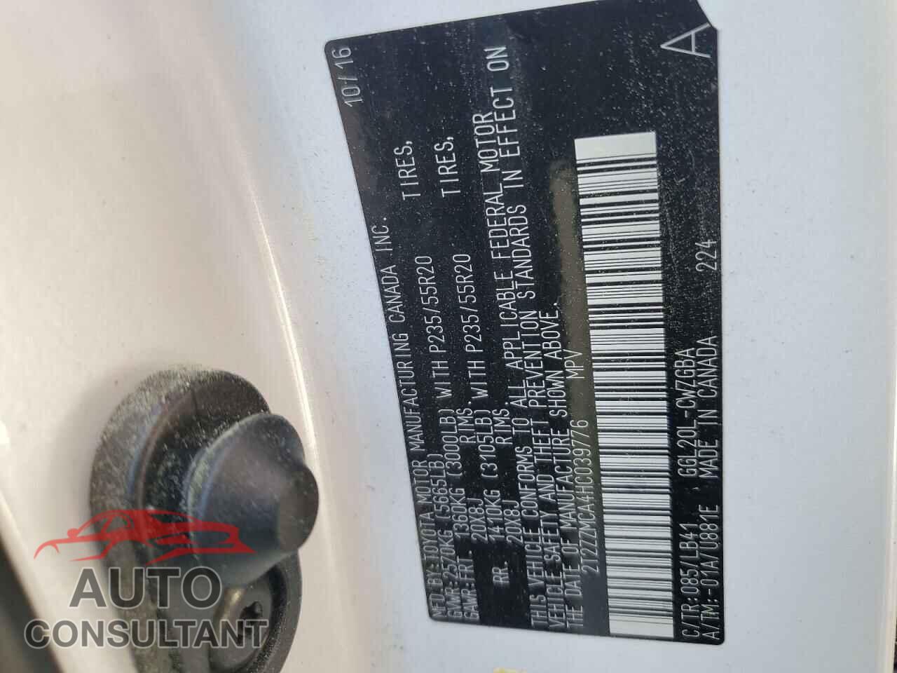 LEXUS RX350 2017 - 2T2ZZMCA4HC039776