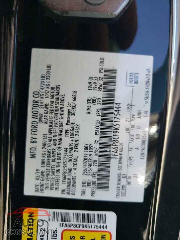 FORD MUSTANG 2019 - 1FA6P8CF9K5175444