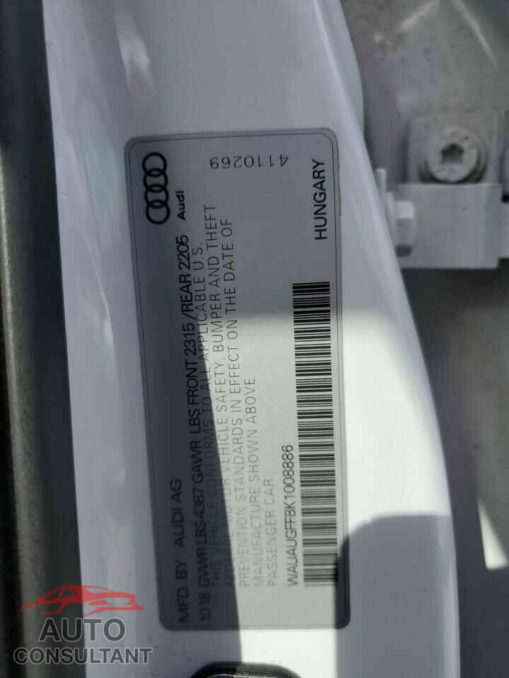 AUDI A3 2019 - WAUAUGFF8K1008886
