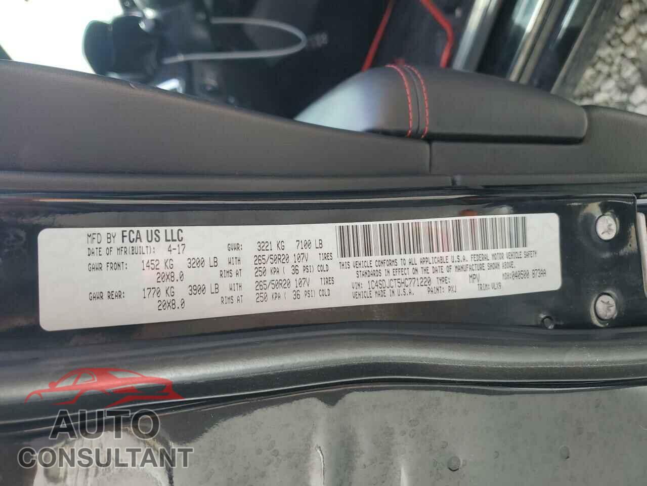 DODGE DURANGO 2017 - 1C4SDJCT5HC771220