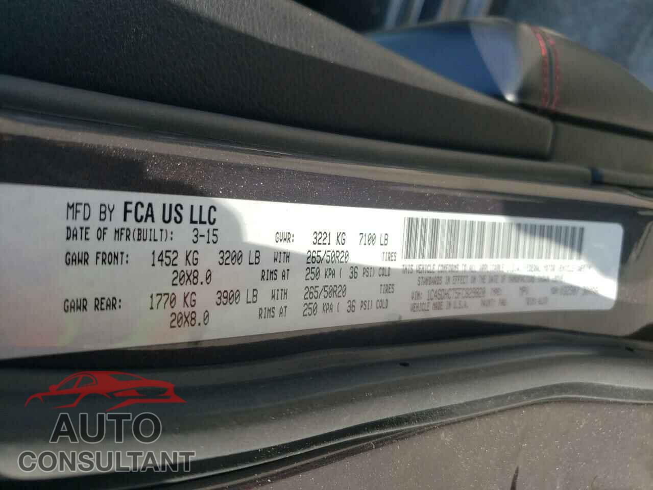 DODGE DURANGO 2015 - 1C4SDHCT5FC829820