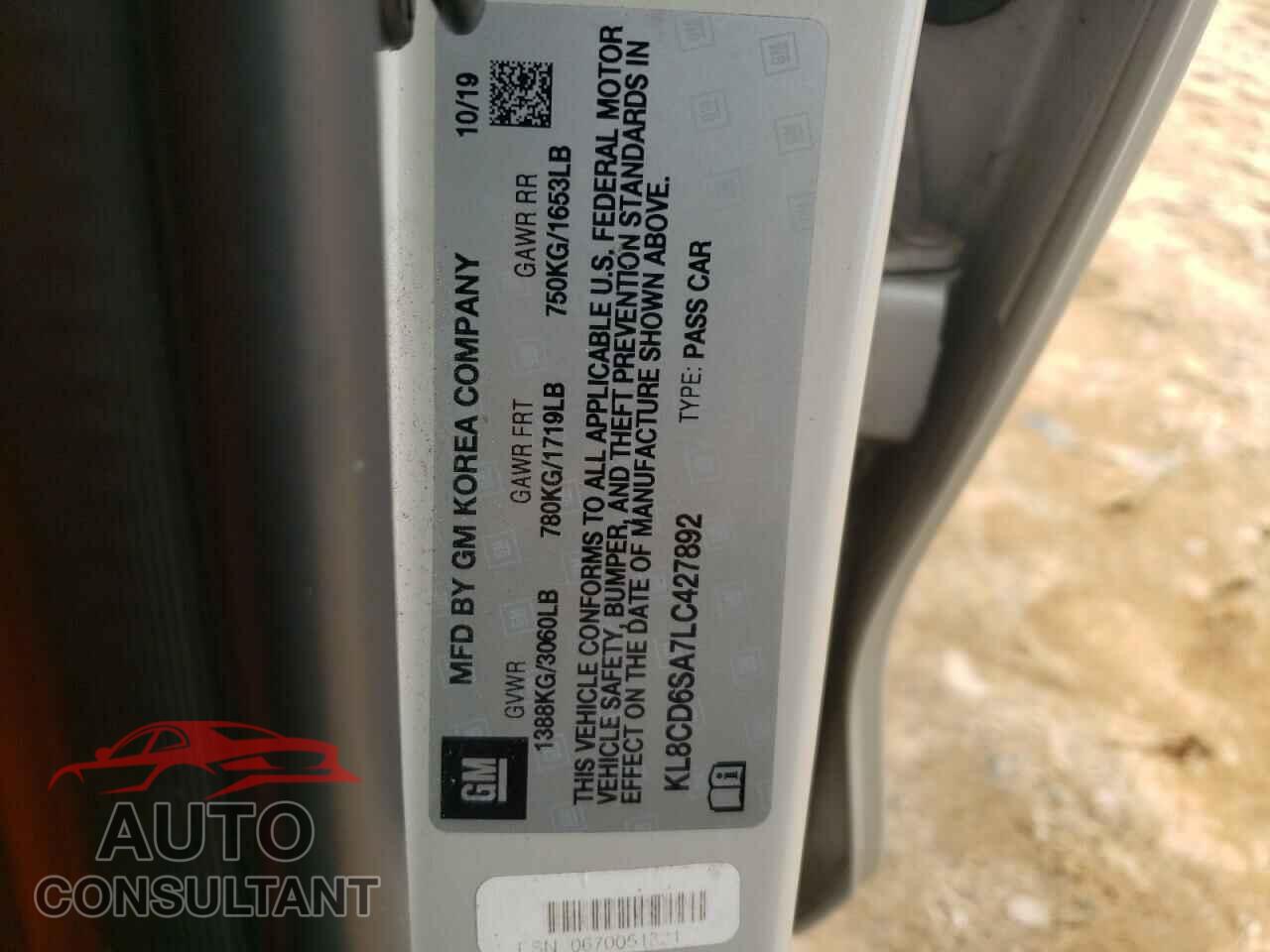 CHEVROLET SPARK 2020 - KL8CD6SA7LC427892