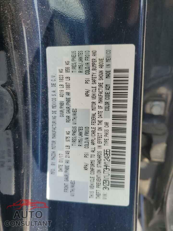 MAZDA 3 2017 - 3MZBN1U73HM124955
