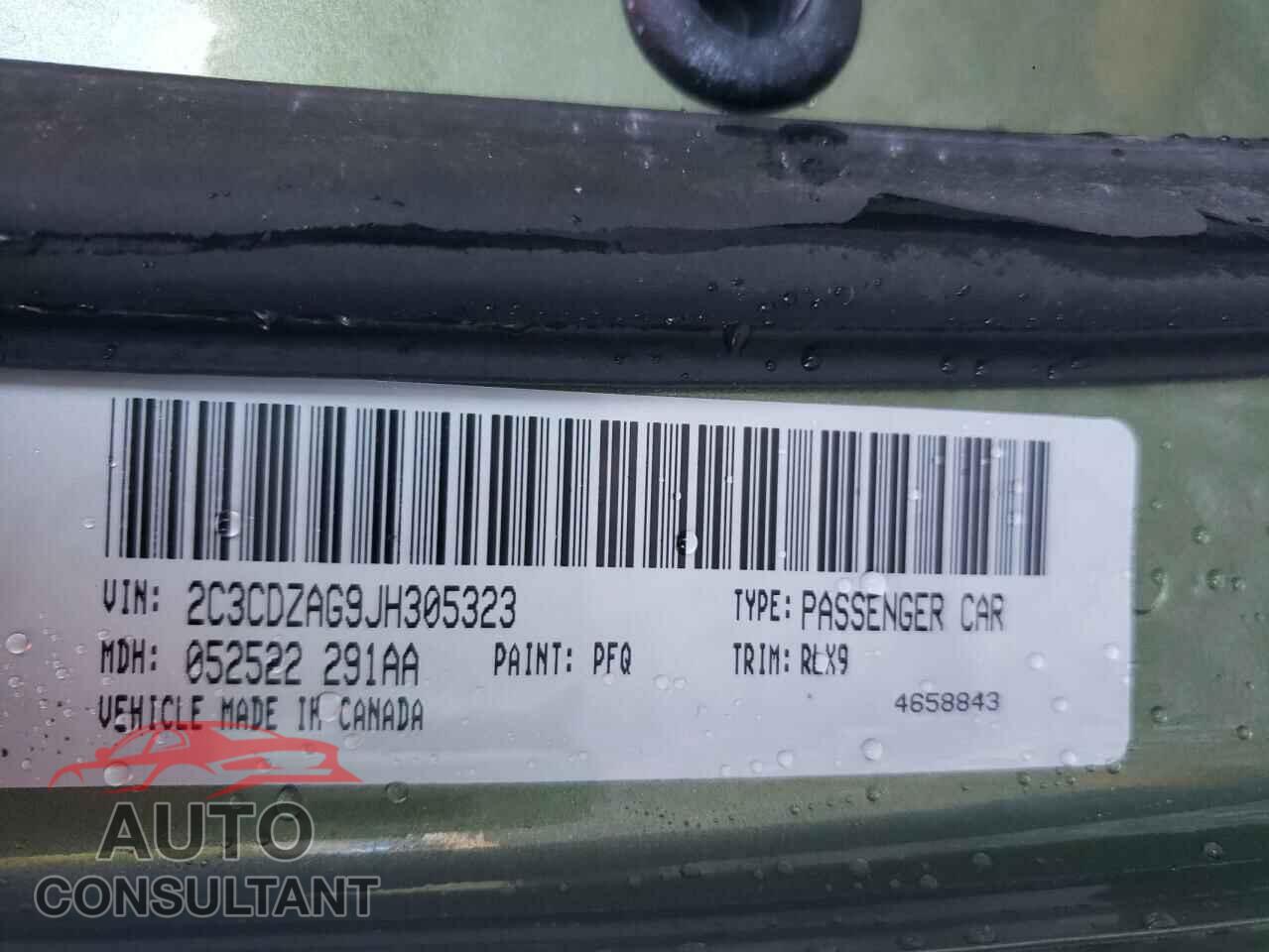 DODGE CHALLENGER 2018 - 2C3CDZAG9JH305323