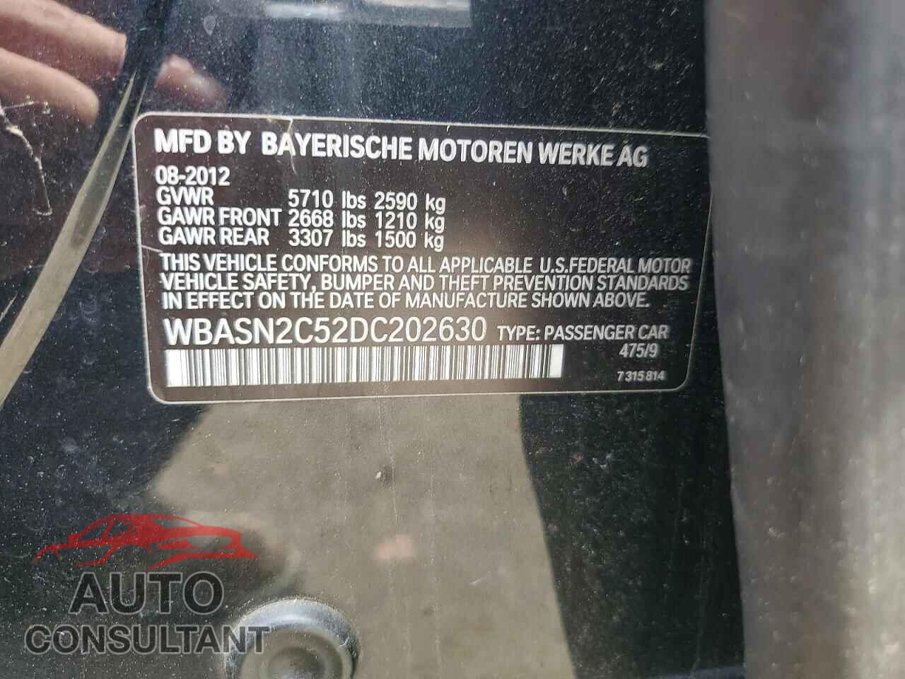 BMW 5 SERIES 2013 - WBASN2C52DC202630