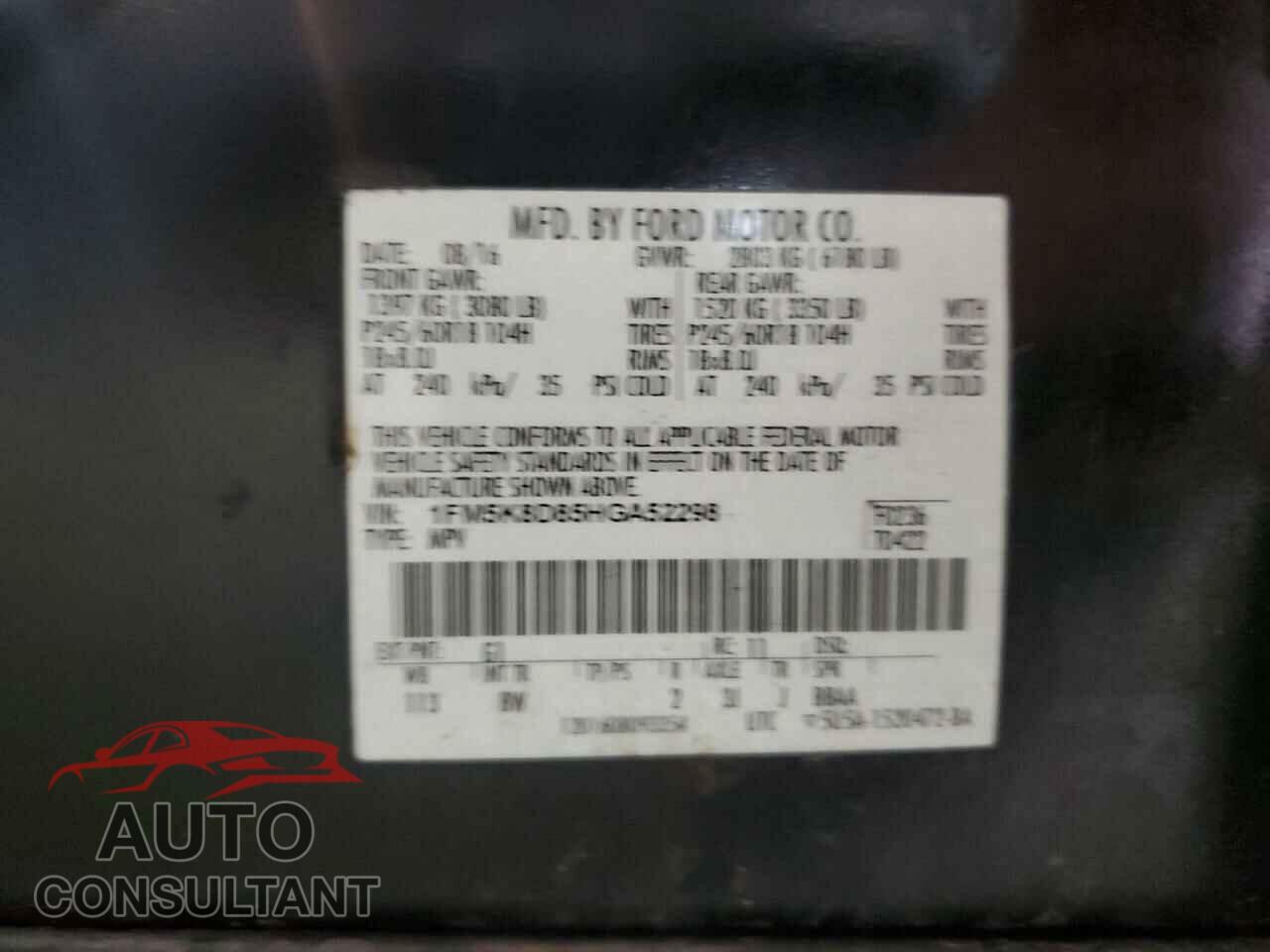 FORD EXPLORER 2017 - 1FM5K8D85HGA52298