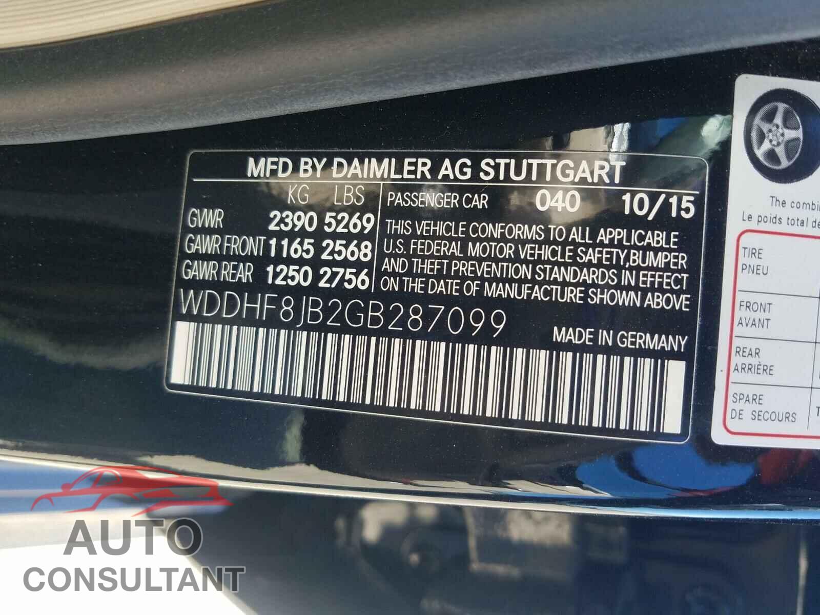 MERCEDES-BENZ E CLASS 2016 - WDDHF8JB2GB287099
