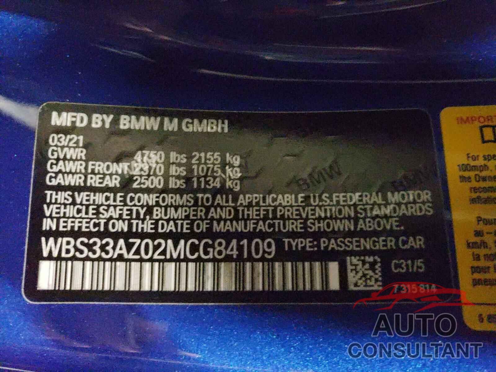 BMW M4 2021 - WBS33AZ02MCG84109