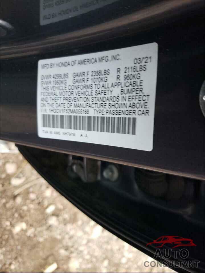 HONDA ACCORD 2021 - 1HGCV1F52MA055168