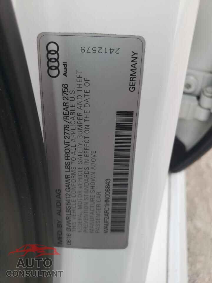 AUDI A6 2017 - WAUF2AFC1HN008843