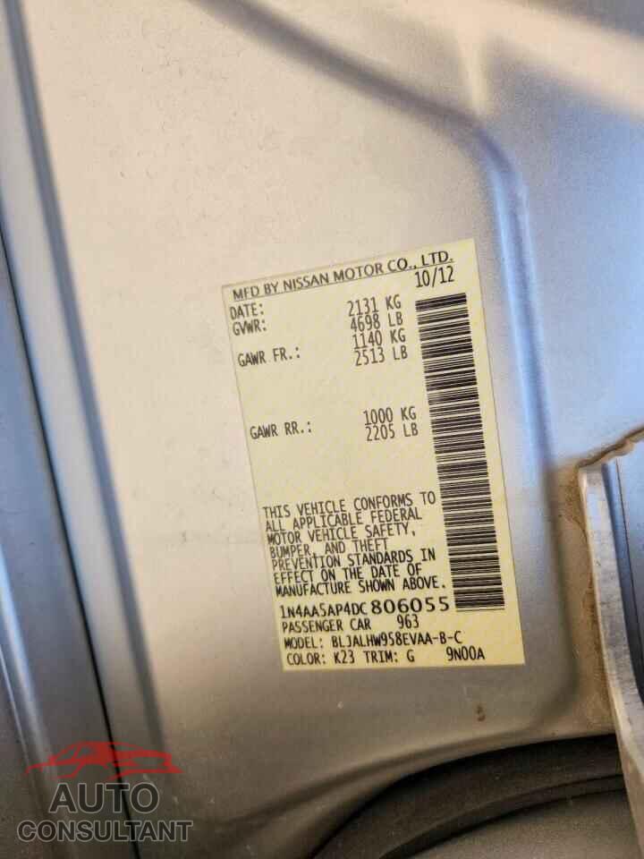 NISSAN MAXIMA 2013 - 1N4AA5AP4DC806055