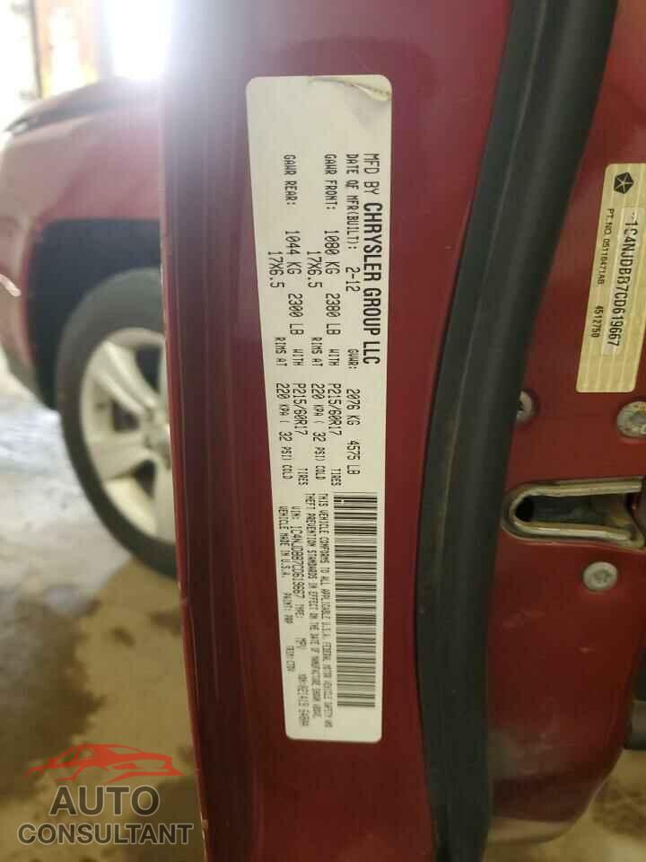 JEEP COMPASS 2012 - 1C4NJDBB7CD619667