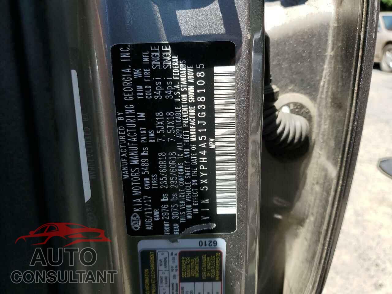 KIA SORENTO 2018 - 5XYPH4A51JG381085