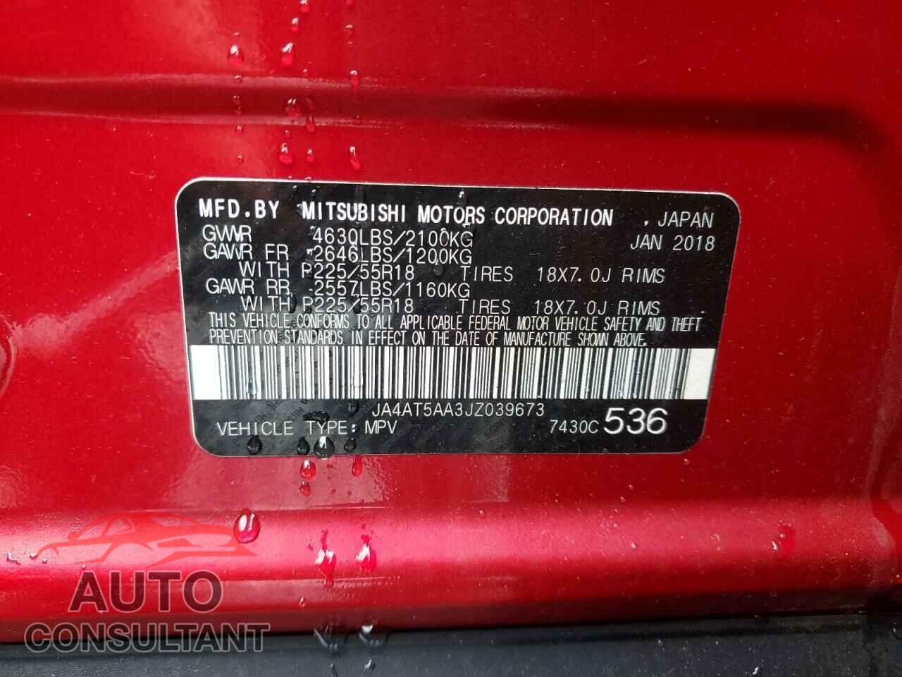 MITSUBISHI ECLIPSE 2018 - JA4AT5AA3JZ039673