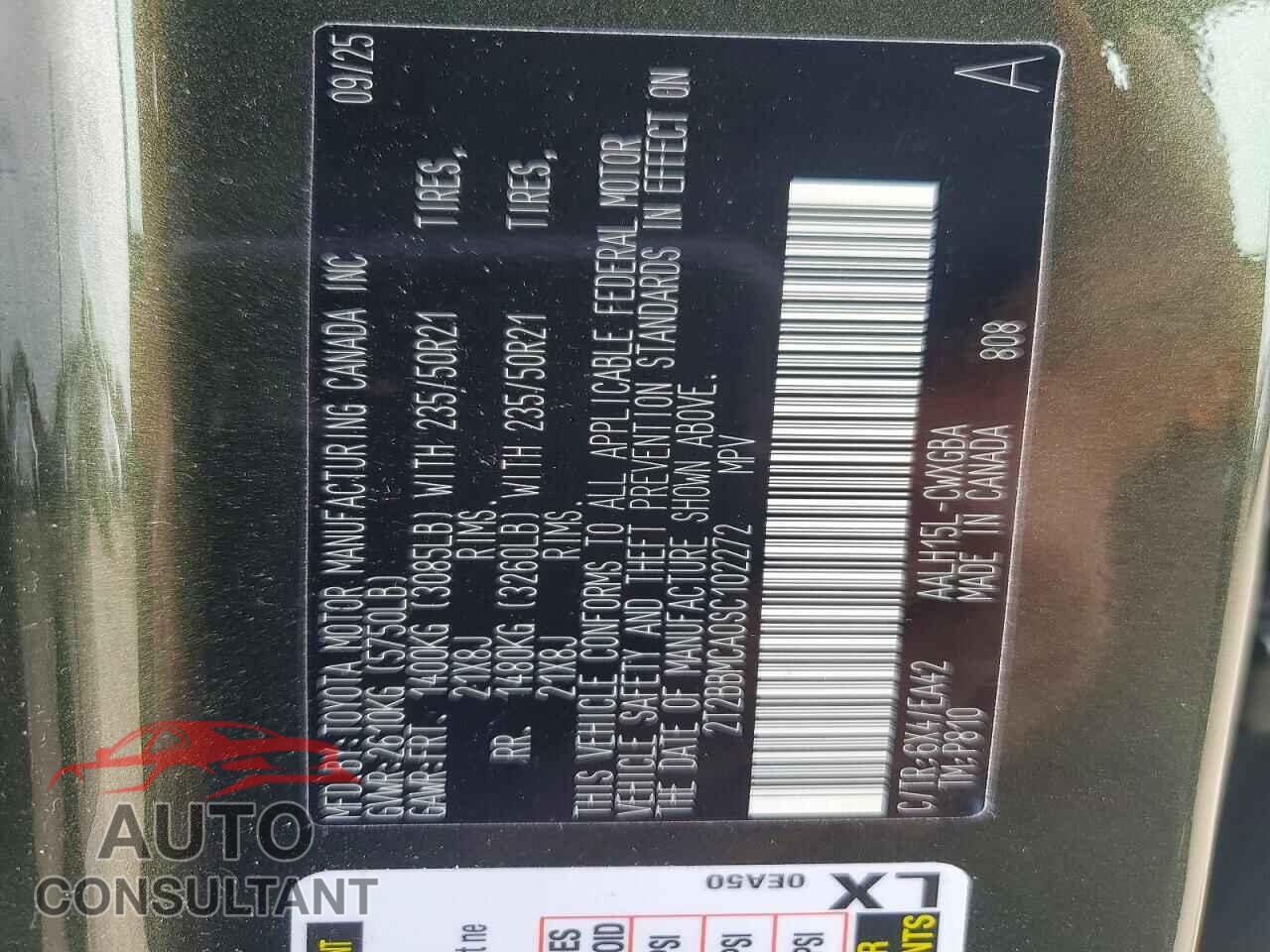 LEXUS UNKNOWN 2025 - 2T2BBMCA0SC102272
