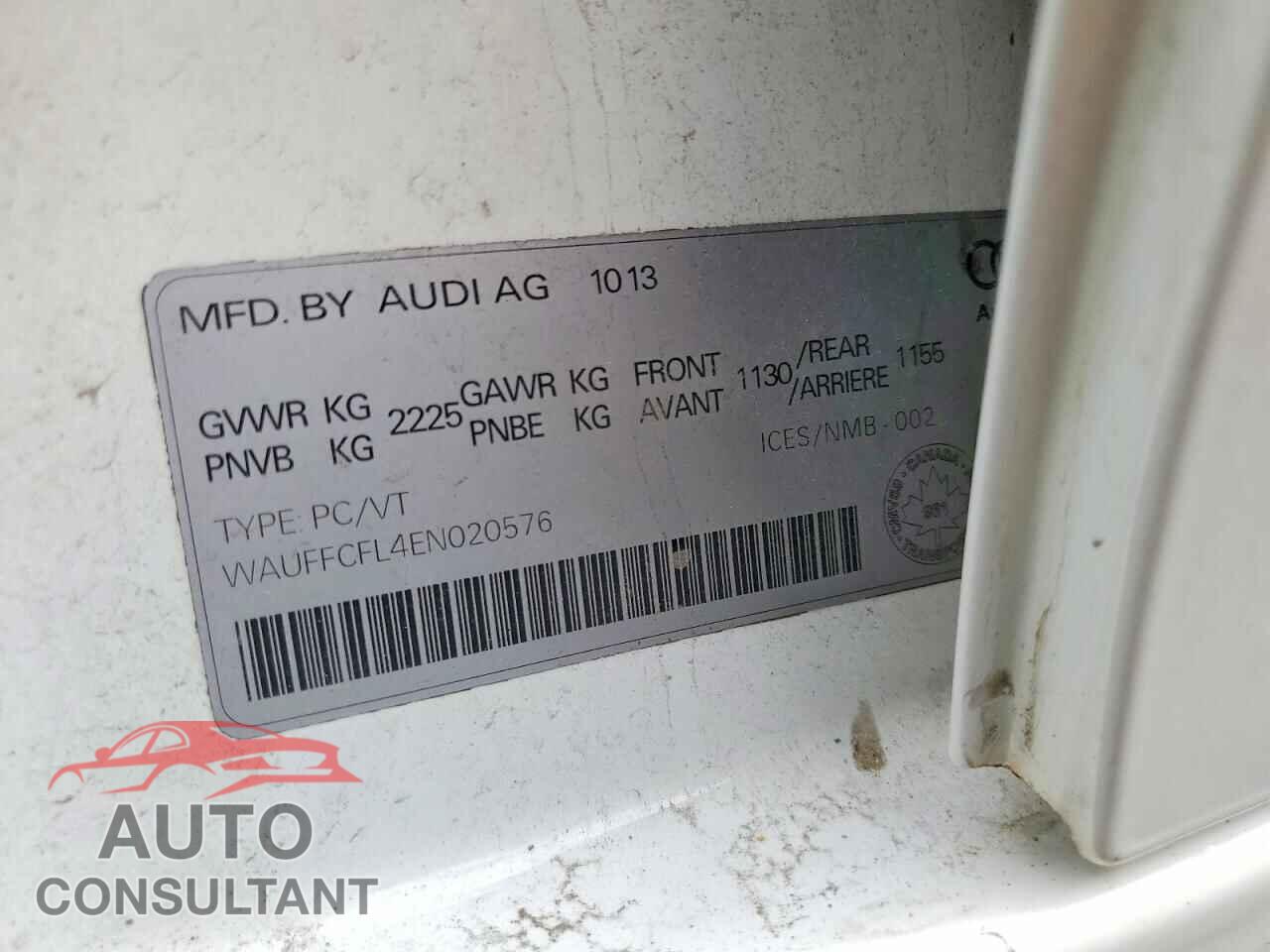 AUDI A4 2014 - WAUFFCFL4EN020576