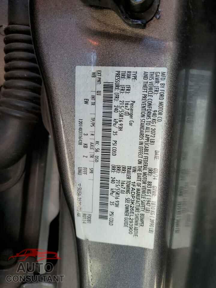 FORD FOCUS 2014 - 1FADP3K26EL293900