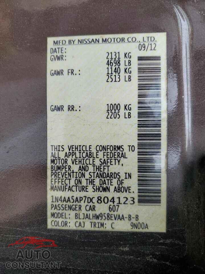 NISSAN MAXIMA 2013 - 1N4AA5AP7DC804123