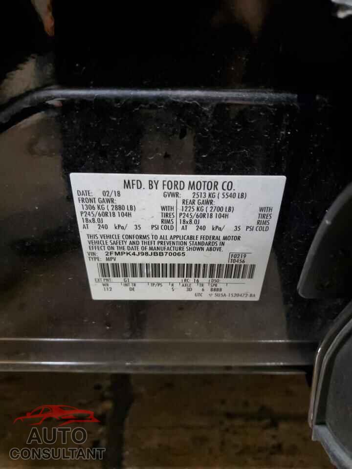 FORD EDGE 2018 - 2FMPK4J98JBB70065