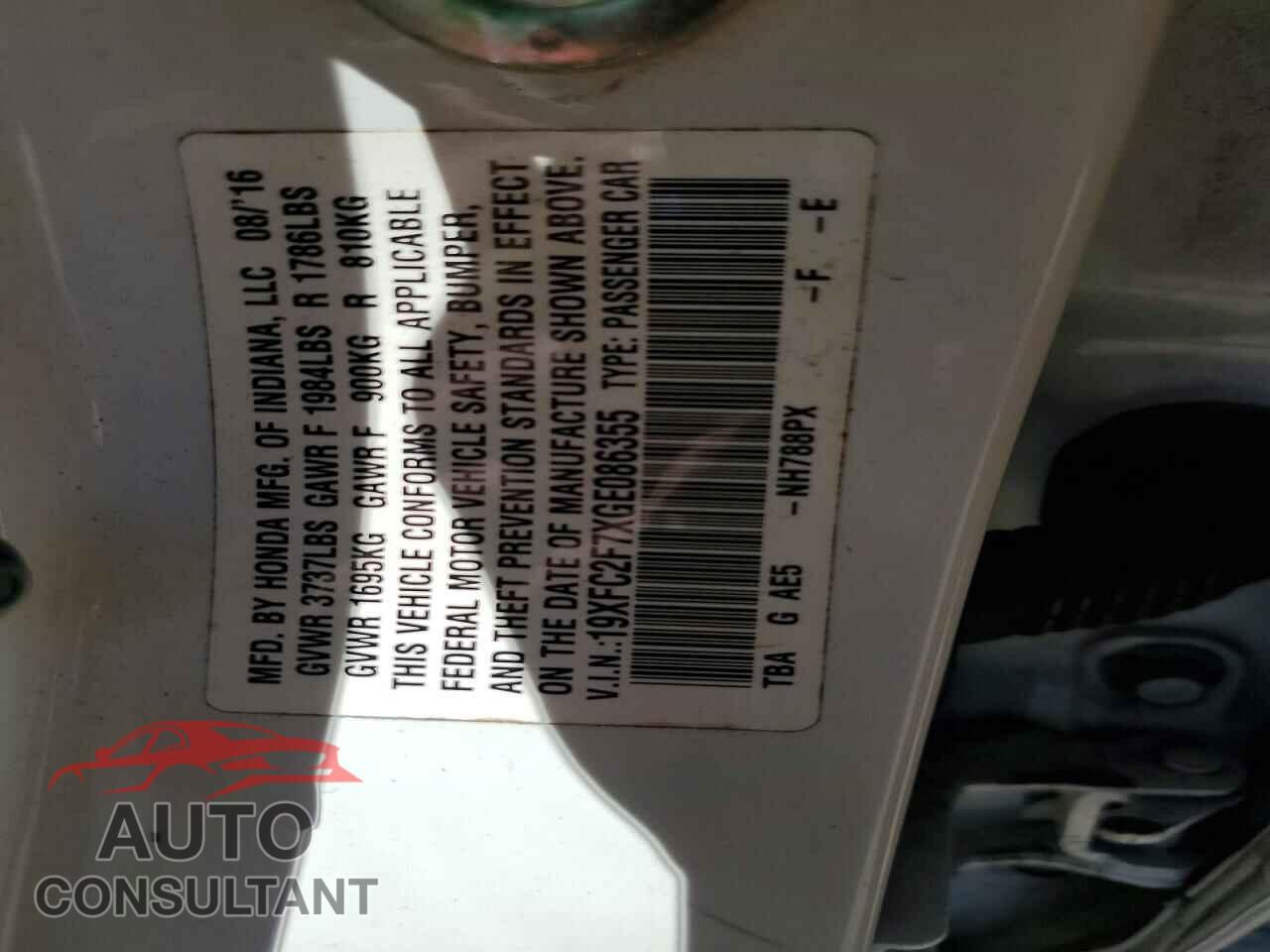 HONDA CIVIC 2016 - 19XFC2F7XGE086355