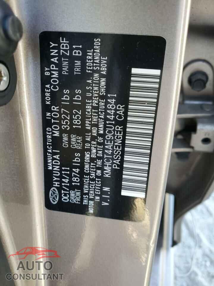 HYUNDAI ACCENT 2012 - KMHCT4AE9CU144841