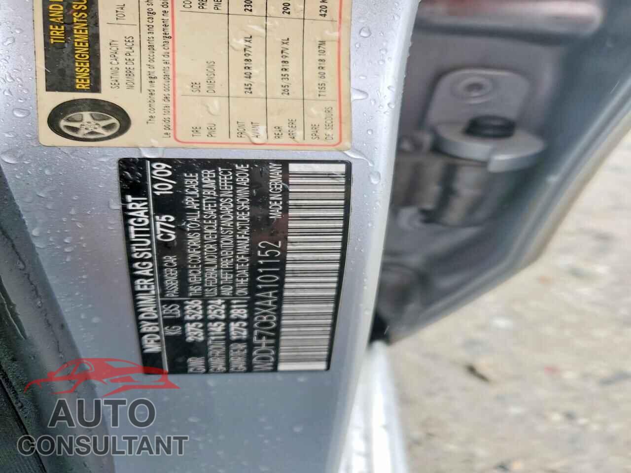 MERCEDES-BENZ E-CLASS 2010 - WDDHF7CBXAA101152
