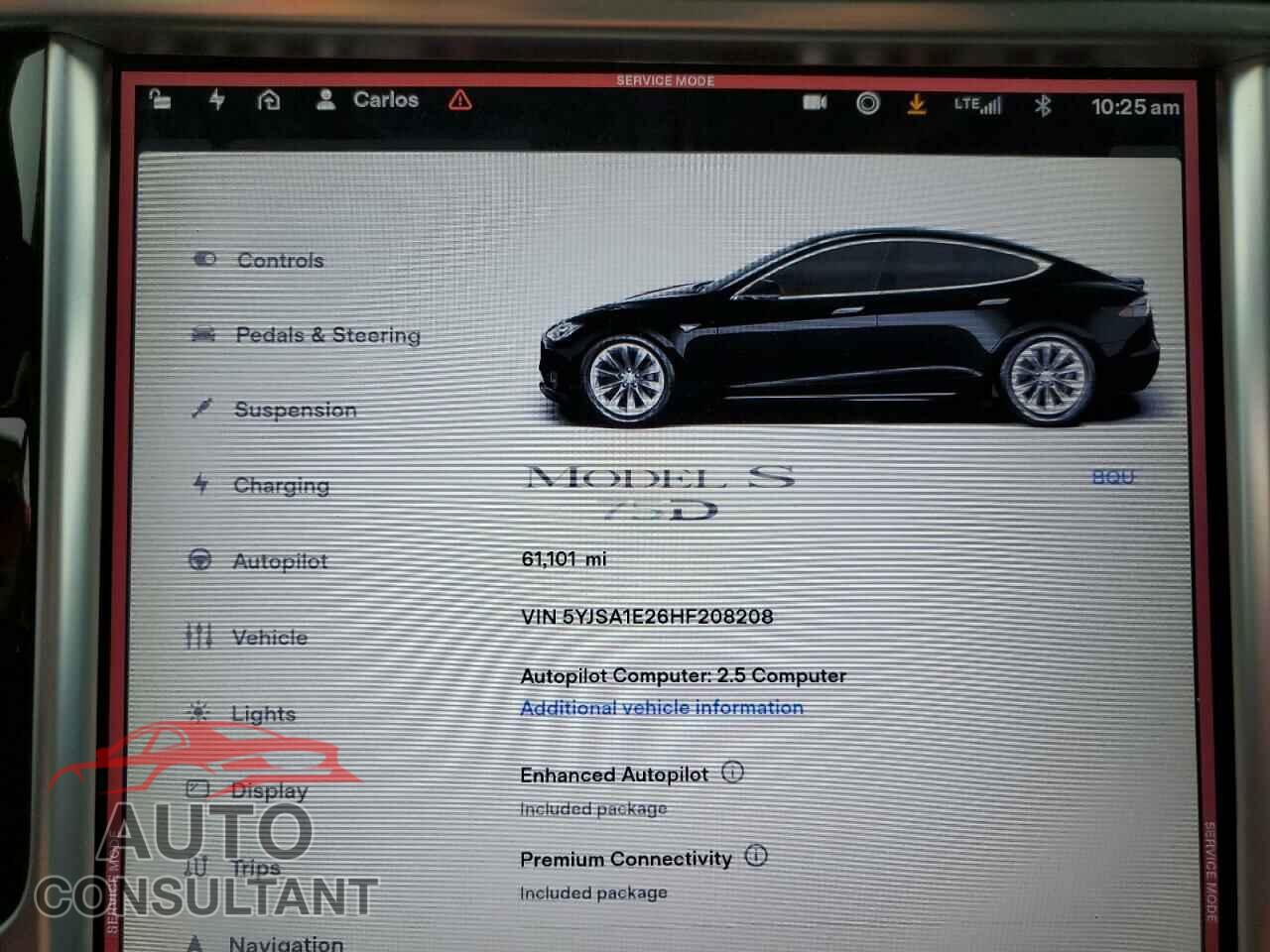 TESLA MODEL S 2017 - 5YJSA1E26HF208208