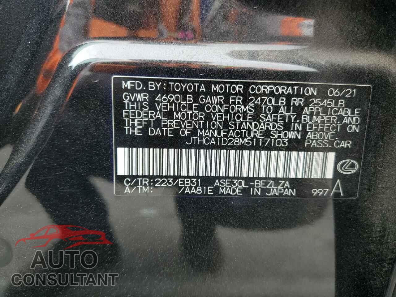 LEXUS IS 2021 - JTHCA1D28M5117103