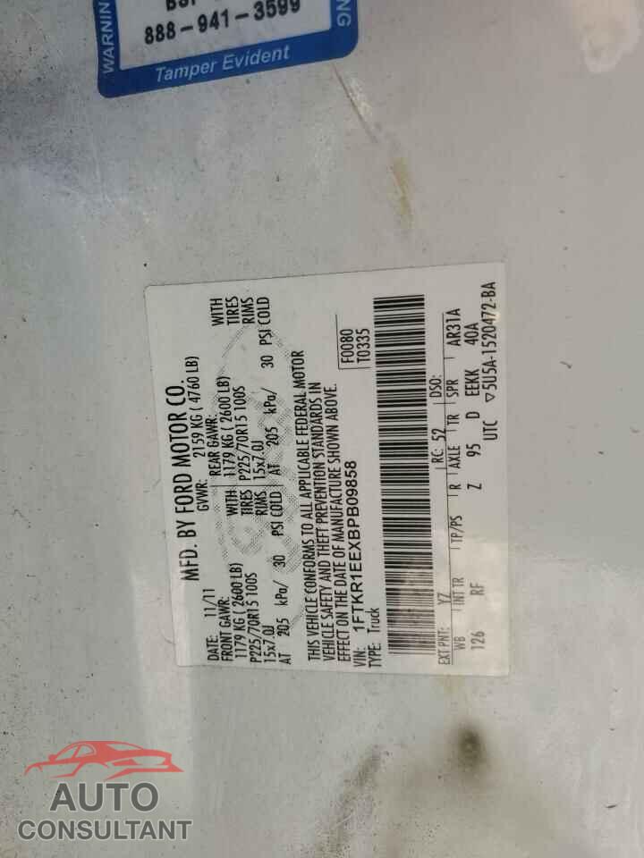 FORD RANGER 2011 - 1FTKR1EEXBPB09858