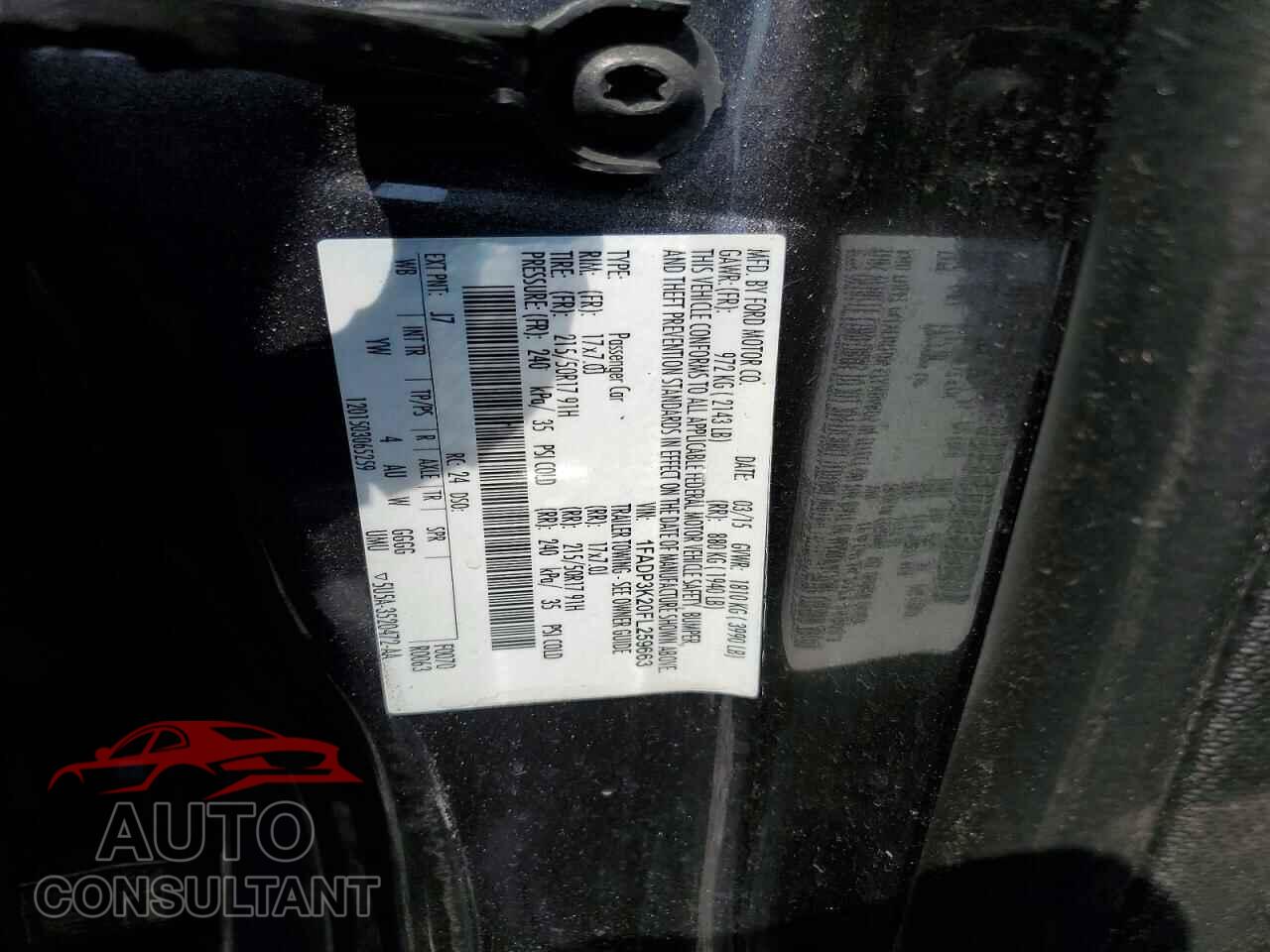 FORD FOCUS 2015 - 1FADP3K20FL259663