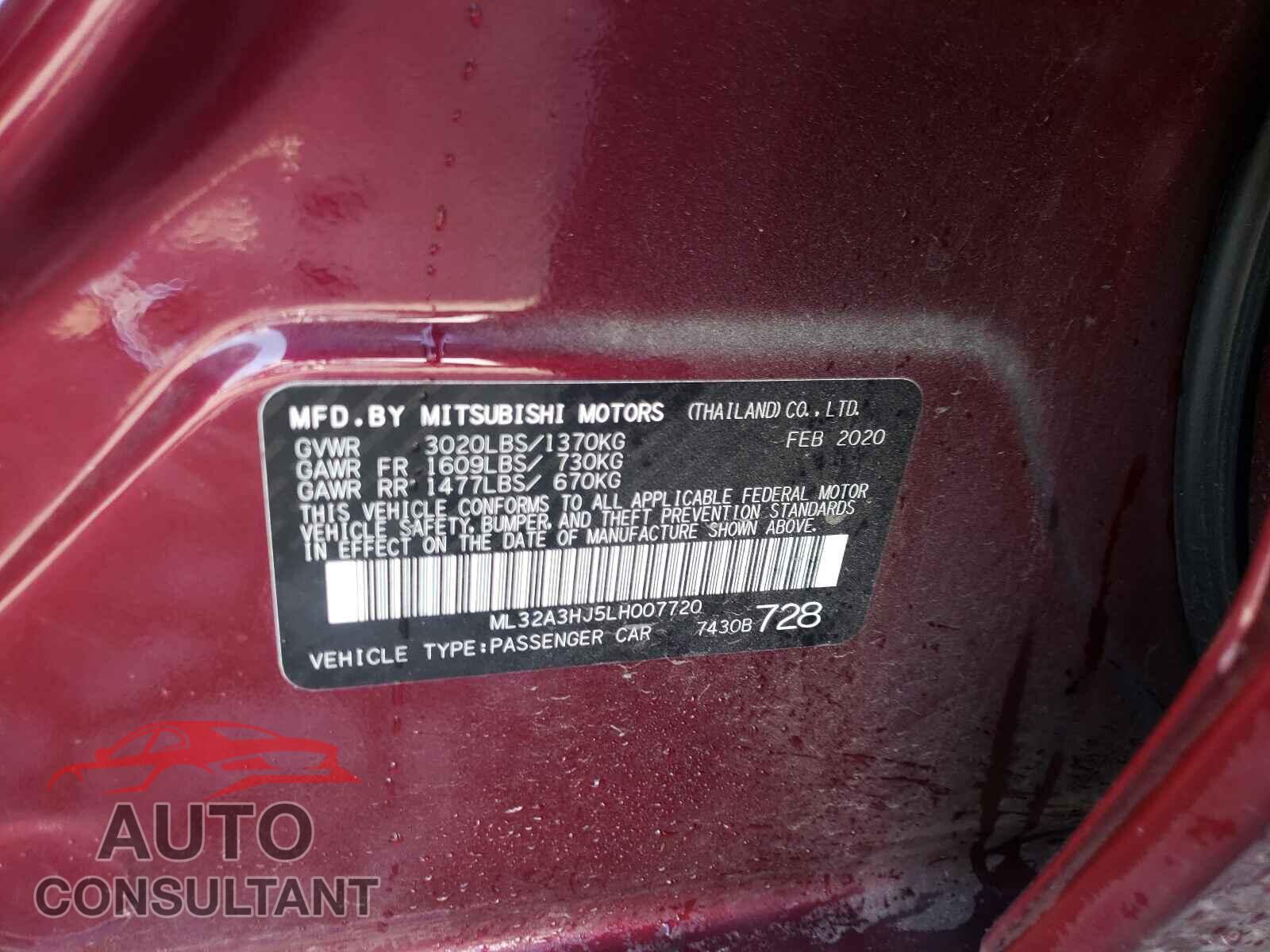MITSUBISHI MIRAGE 2020 - ML32A3HJ5LH007720