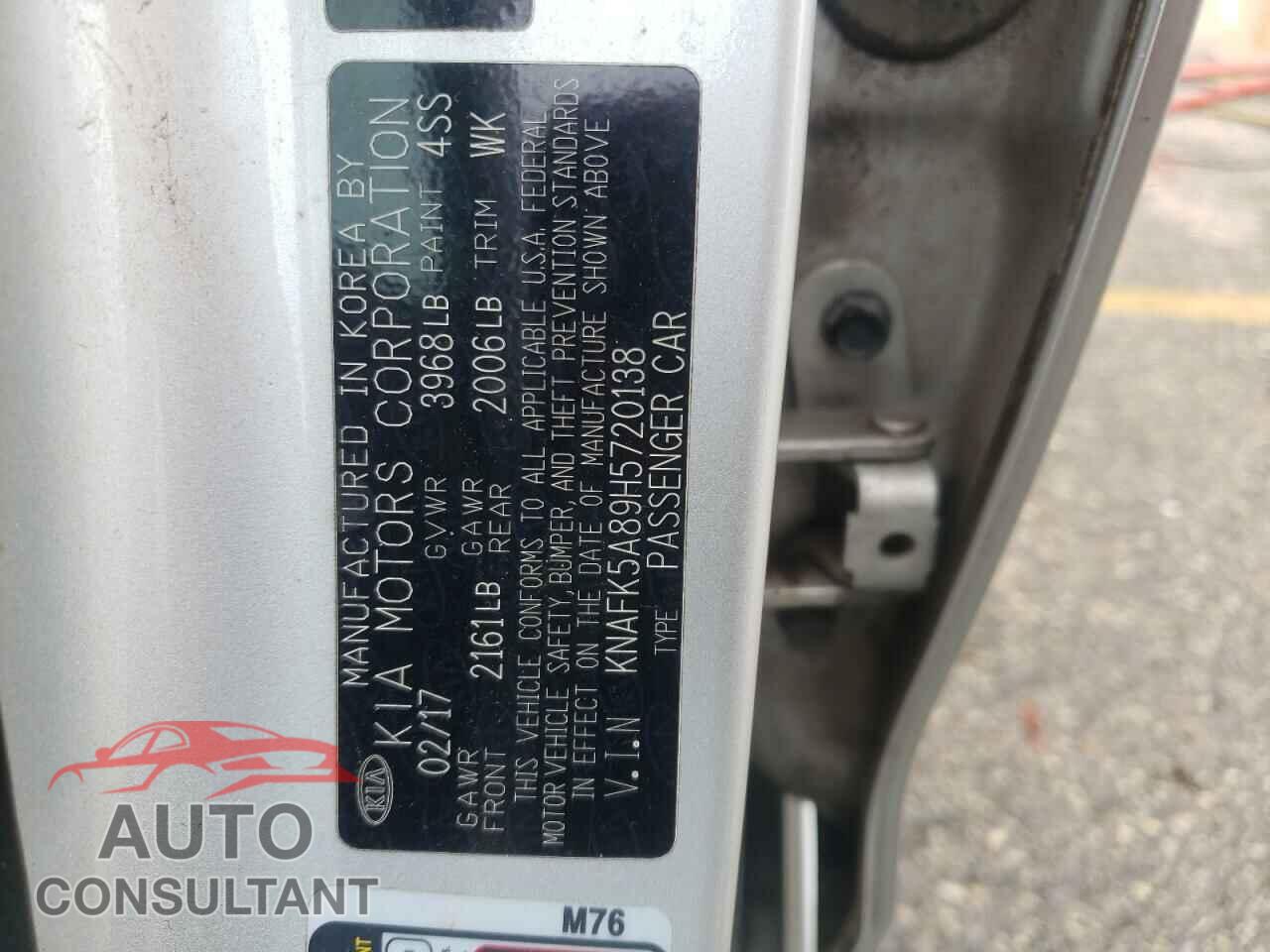 KIA FORTE 2017 - KNAFK5A89H5720138