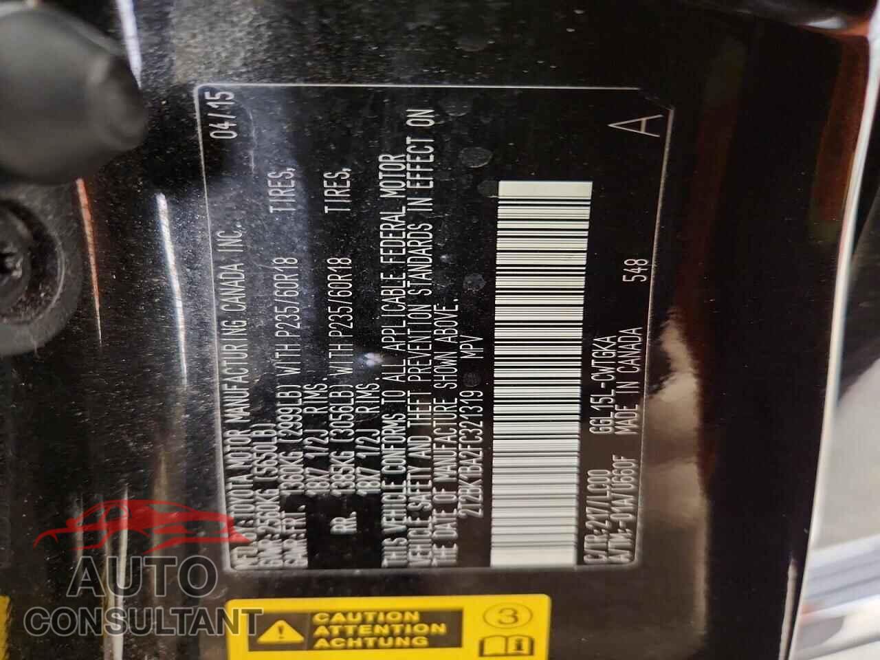 LEXUS RX350 2015 - 2T2BK1BA2FC321319