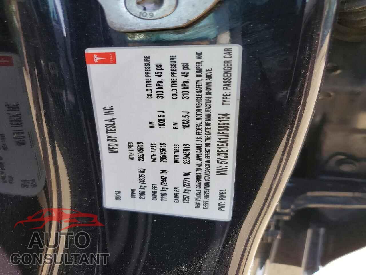 TESLA MODEL 3 2018 - 5YJ3E1EA1JF089134