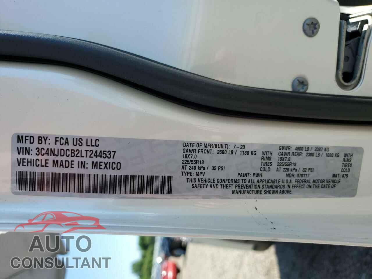 JEEP COMPASS 2020 - 3C4NJDCB2LT244537