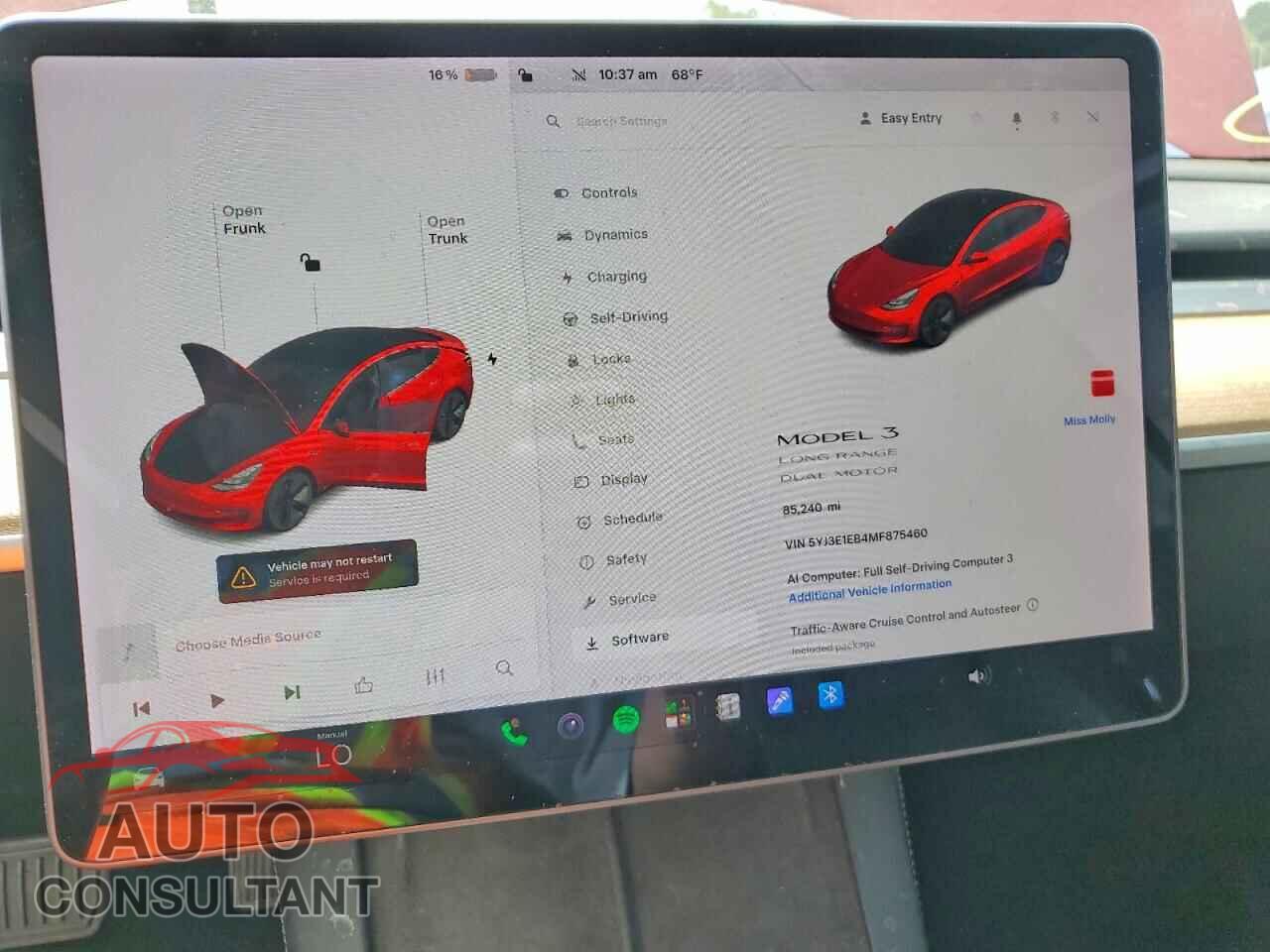 TESLA MODEL 3 2021 - 5YJ3E1EB4MF875460