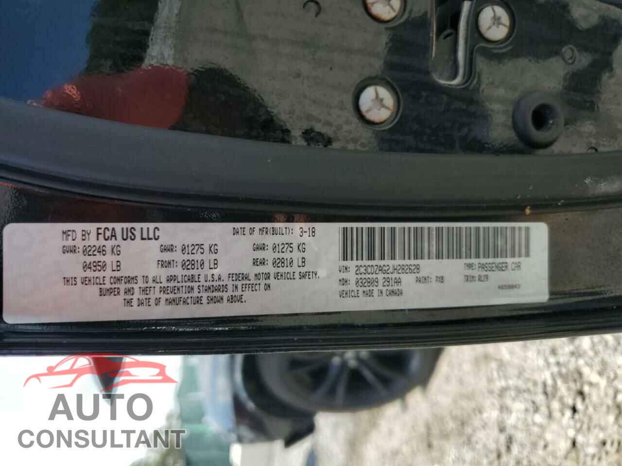 DODGE CHALLENGER 2018 - 2C3CDZAG2JH282628