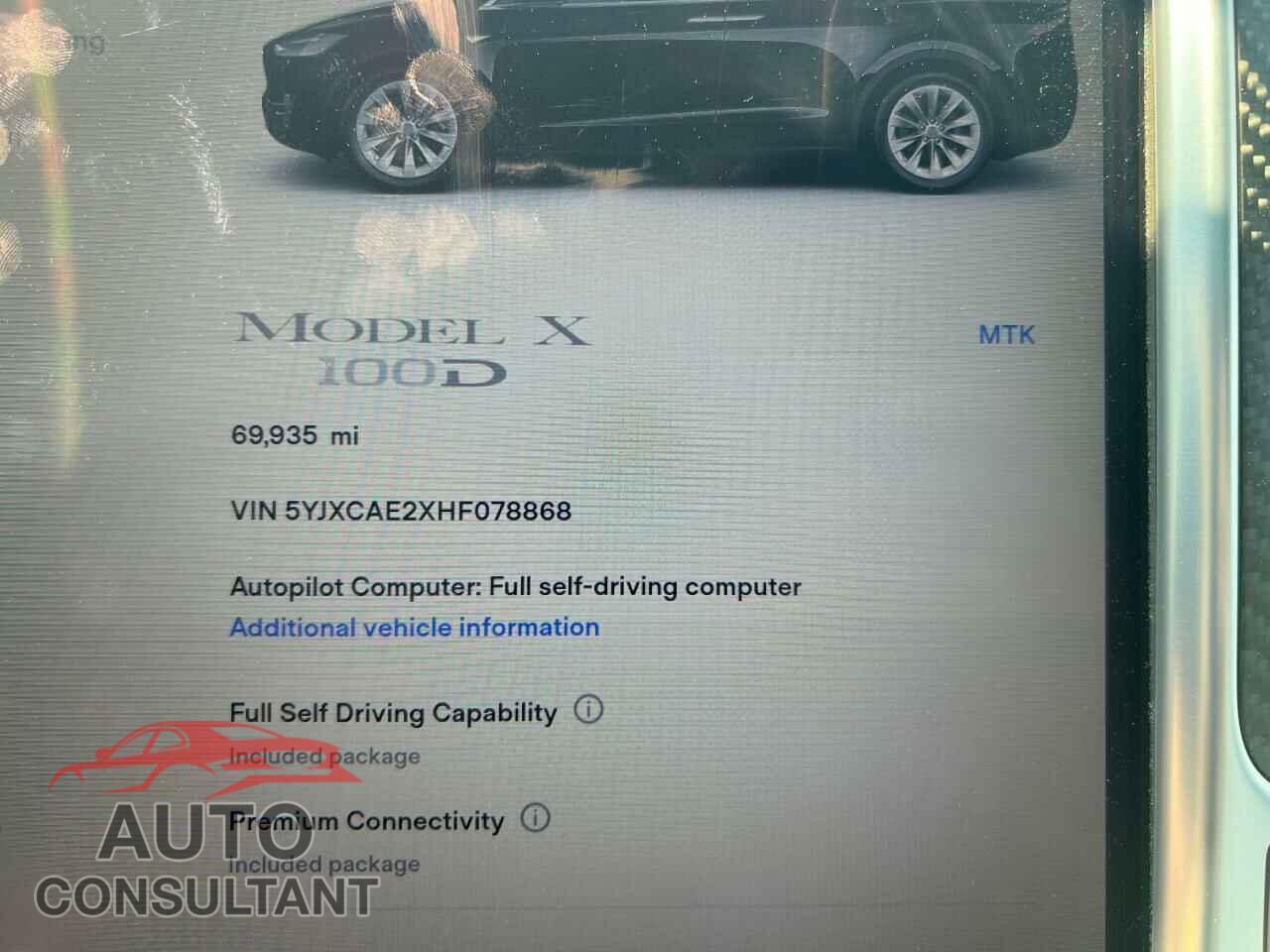 TESLA MODEL X 2017 - 5YJXCAE2XHF078868