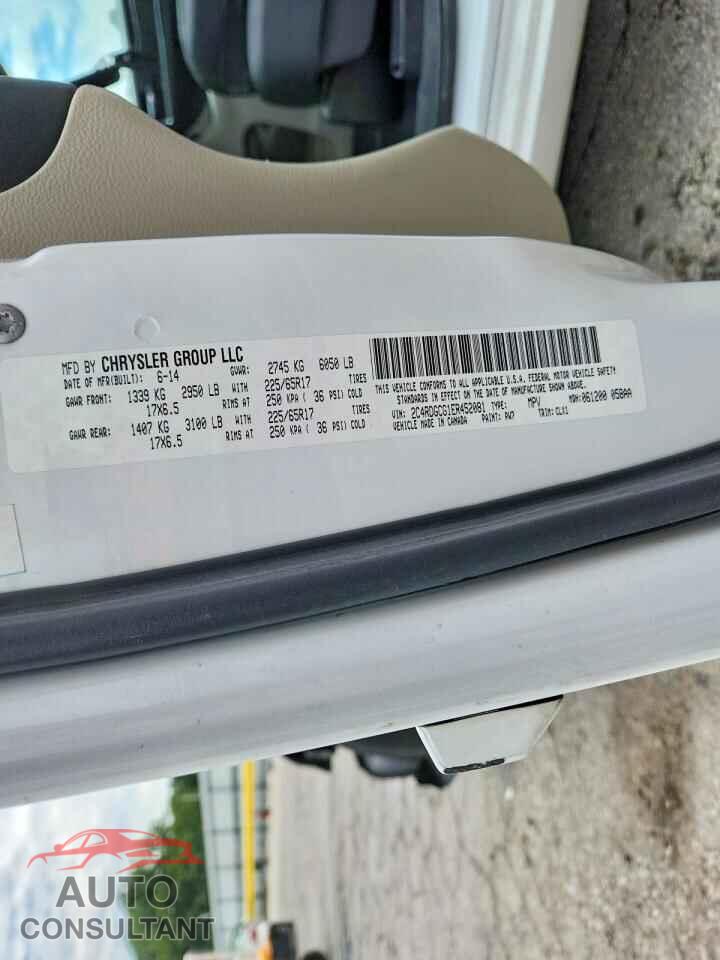 DODGE CARAVAN 2014 - 2C4RDGCG1ER452081