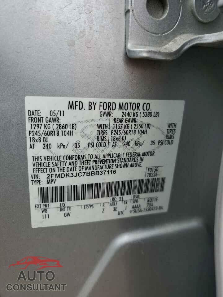 FORD EDGE 2011 - 2FMDK3JC7BBB37116