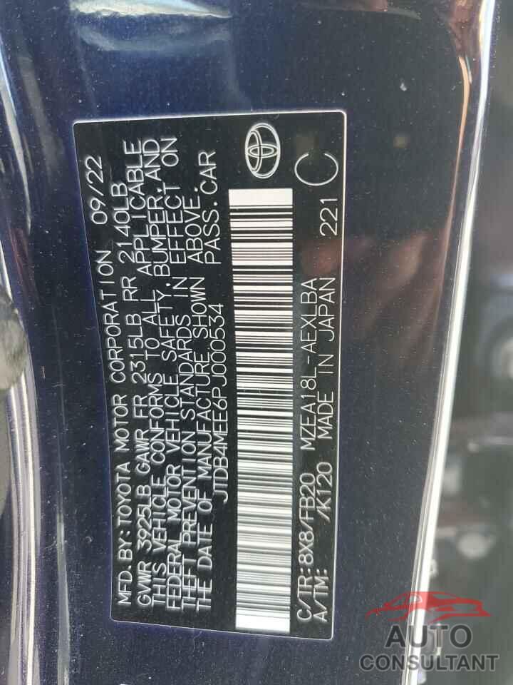 TOYOTA COROLLA 2023 - JTDB4MEE6PJ000534