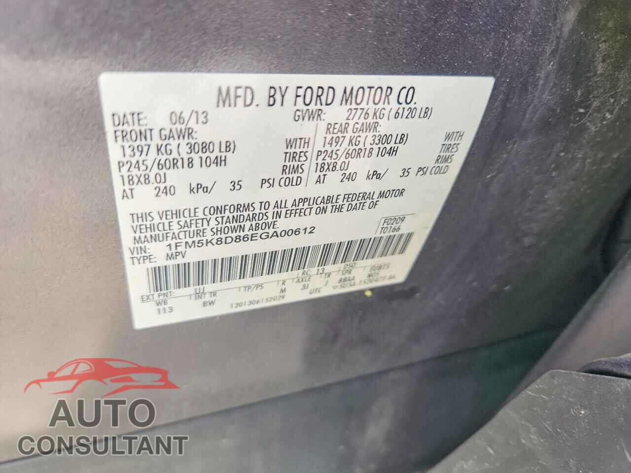FORD EXPLORER 2014 - 1FM5K8D86EGA00612