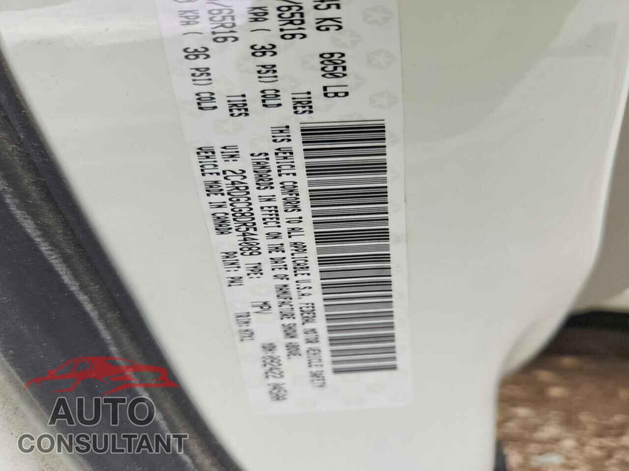 DODGE CARAVAN 2013 - 2C4RDGCG8DR544089