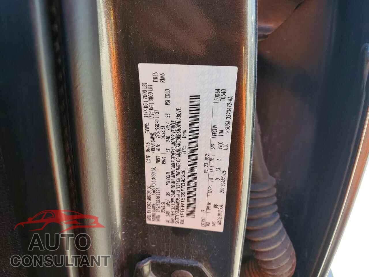 FORD UNKNOWN 2015 - 1FTEW1EG9FFB95246
