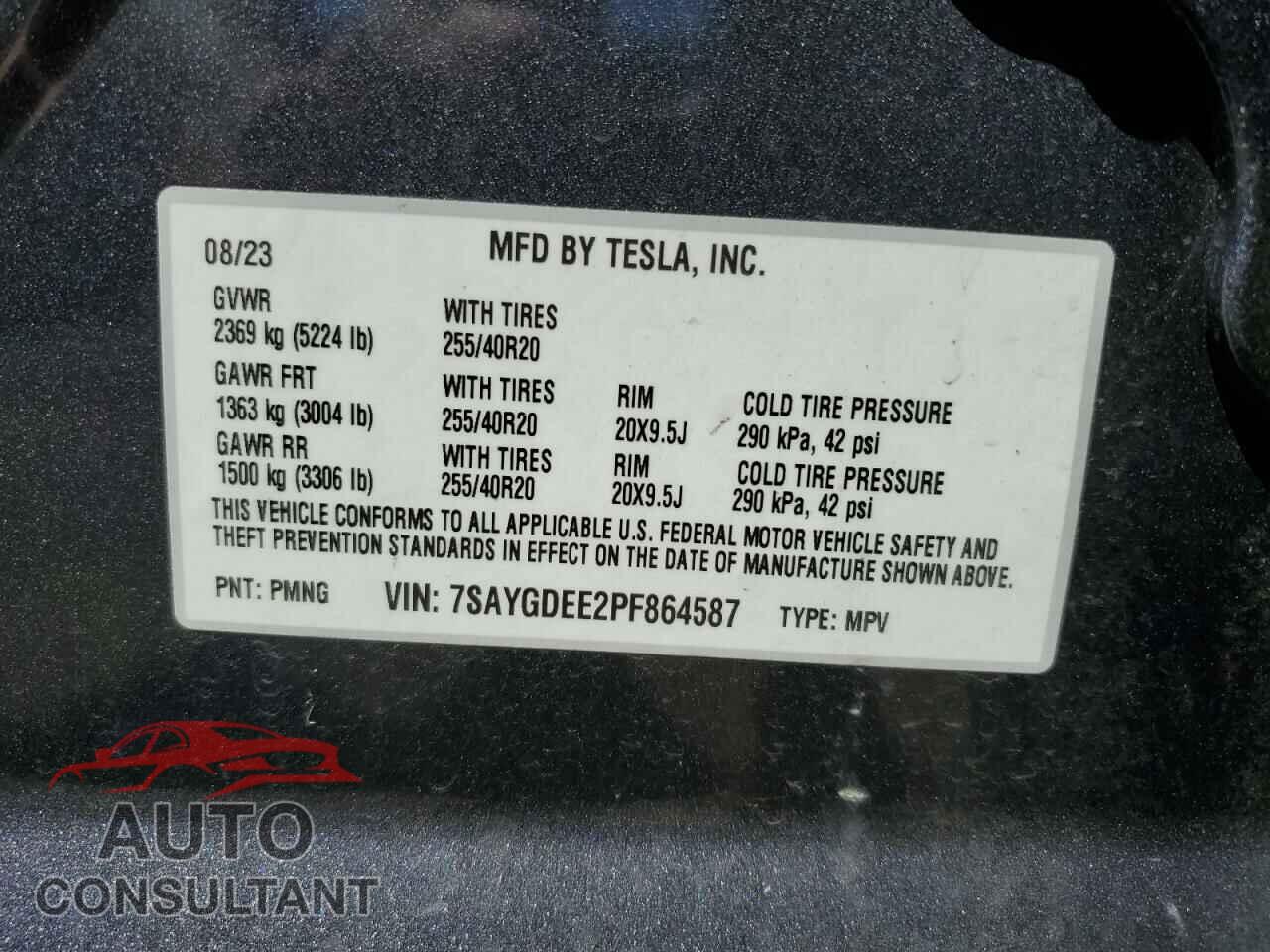 TESLA MODEL Y 2023 - 7SAYGDEE2PF864587