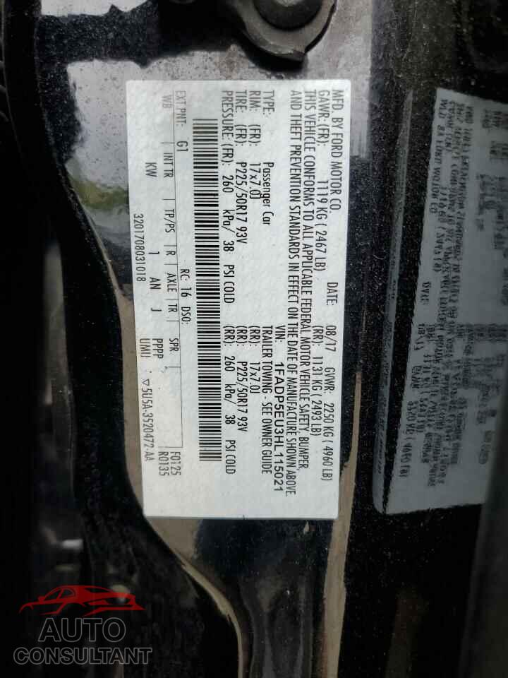 FORD CMAX 2017 - 1FADP5EU3HL115021