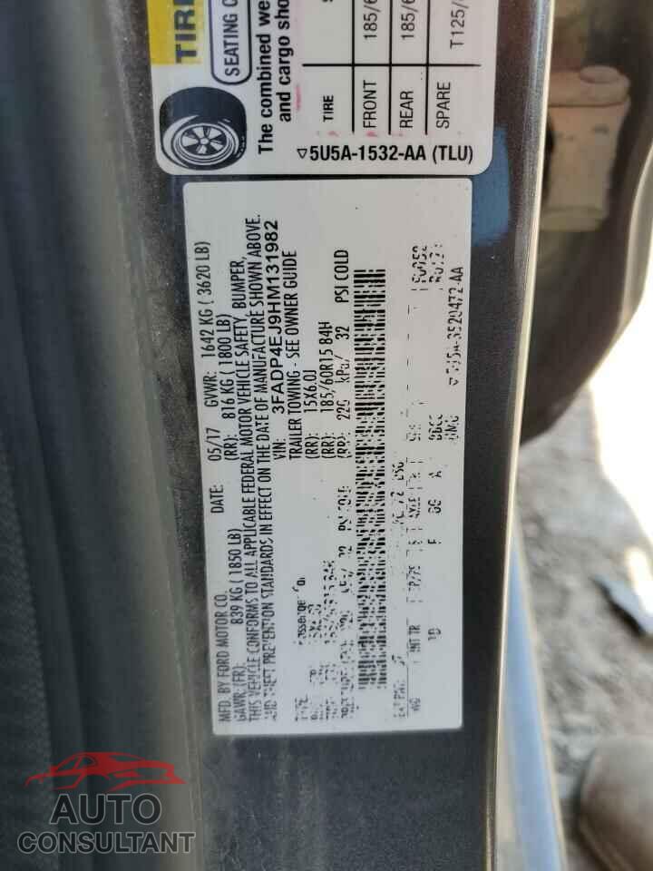 FORD FIESTA 2017 - 3FADP4EJ9HM131982