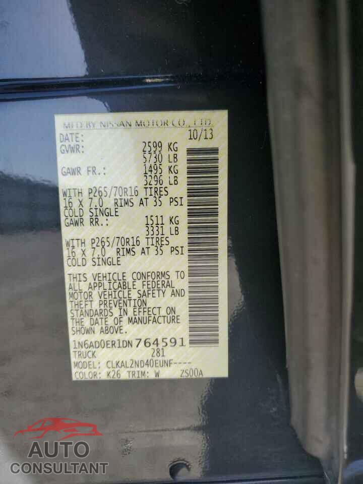 NISSAN FRONTIER 2013 - 1N6AD0ER1DN764591