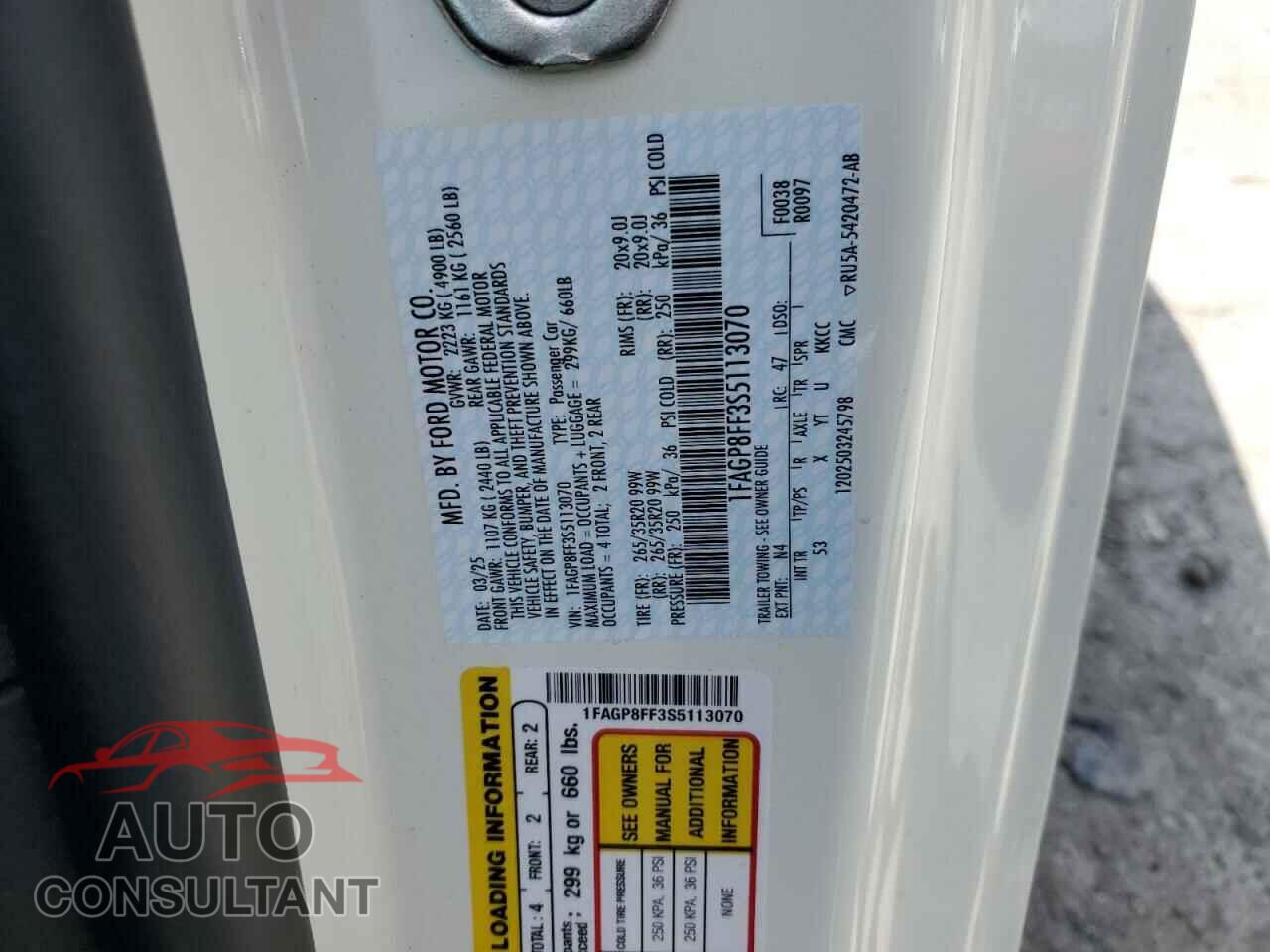 FORD MUSTANG 2025 - 1FAGP8FF3S5113070